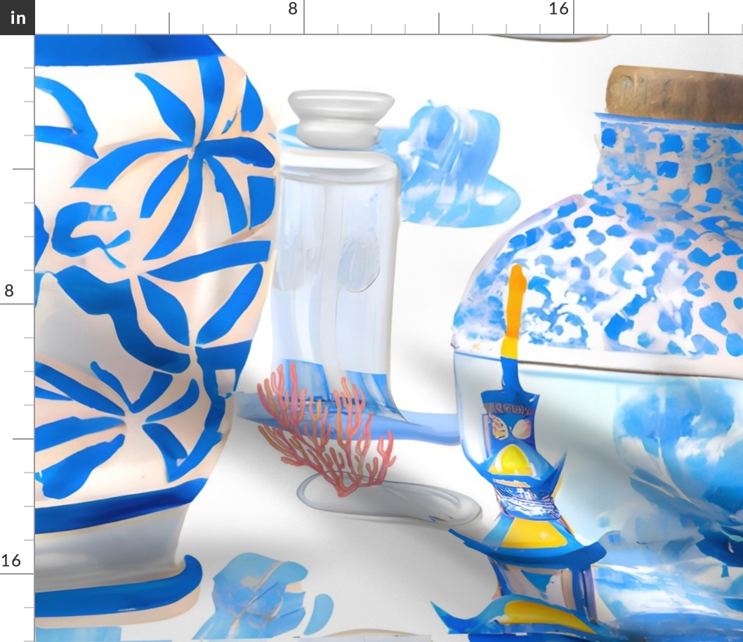 Corals and chinoiserie jars