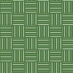 grid white on dark green