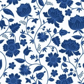 Trailing Blue and White Floral