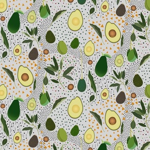 Avocado Orchard Pattern - Onion White (Medium)