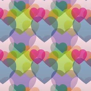 Rainbow Confetti Hearts 
