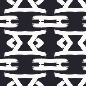 Geometric Tribal Symbol - black and white - 10.5x9"