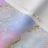 Crystal glittery gold Agate Cotton candy colors 