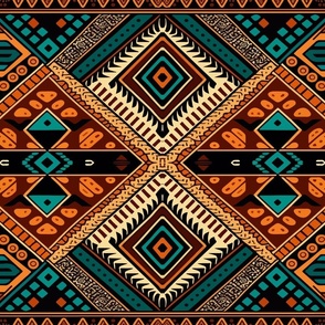 Tribal Aztec Traditional Ethnic Antique Textile Pattern