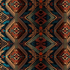 Vintage Traditional Ethnic Antique Textile Pattern
