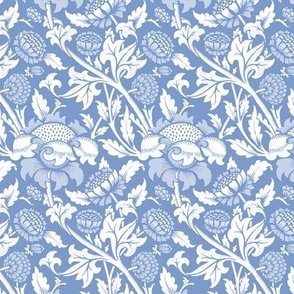1871  "Wey" by William Morris - Wedgewood Blue Monochrome - Coordinate