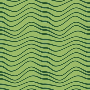 Wavey Lines on Vibrant Green Background (Medium)