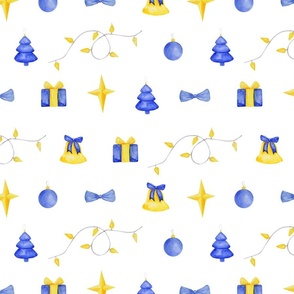 Blue and yellow Christmas
