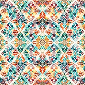simple watercolor kilm pattern