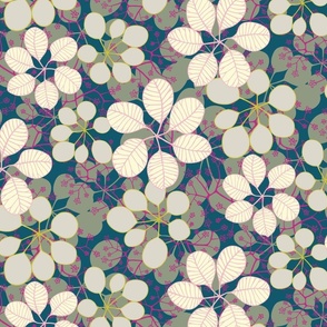 Smokebush Flowers dark teal blackberry 24 wallpaper scale by Pippa Shaw