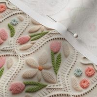 soft linen knitted flowers
