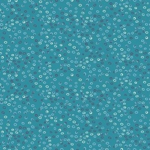 384 - Mini micro small scale watercolour organic bubbles - for bathroom wallpaper, table linen, upholstery in turquoise/teal/green/blue bathroom decor,  kids apparel, nursery accessories, patchwork and quilting. 