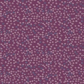384 - Mini micro small scale regal purple, pink and grey  organic watercolour rings circles for modern  wallpaper, bathroom decor,  kids apparel, nursery accessories, patchwork and quilting. 