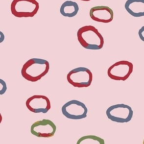 384 - Large scale blush pink, pale blue and purple organic watercolour rings circles for modern  wallpaper, bathroom decor,  kids apparel, nursery accessories, patchwork and quilting. 