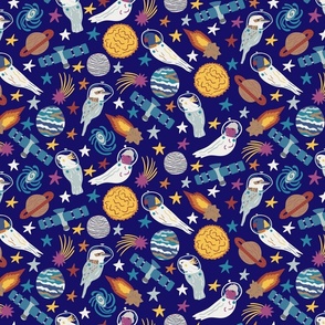 Navy Blue Australian Birds Exploring Space