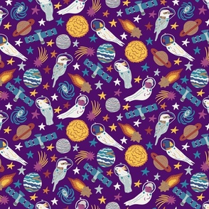 Purple Australian Birds Exploring Space