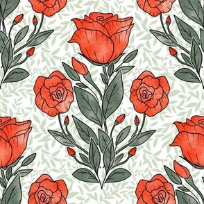 Art Nouveau Roses Fabric, Wallpaper and Home Decor | Spoonflower