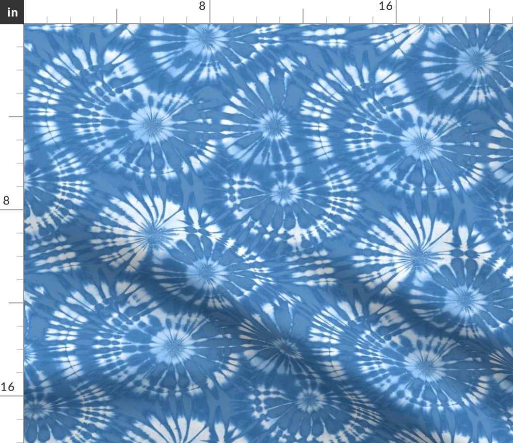 Fashionable Retro Baby Blue Tie Dye Pattern Smaller Scale