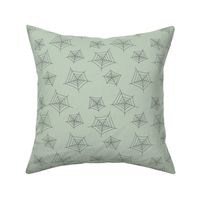 Tossed spider web - halloween abstract spooky print gray sage green 