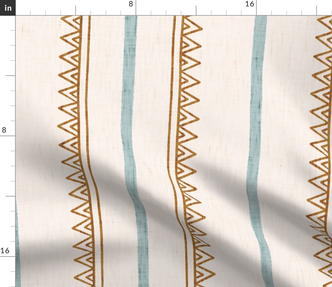 Bella Boho Stripe - Rust Mint Large Scale