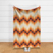Waving back to the 70s // normal scale // brown and orange seventies inspirational groovy geometric rounded squares in degrade 