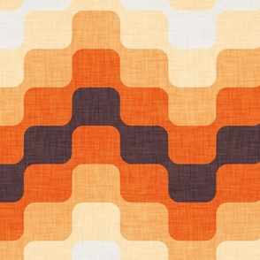 Waving back to the 70s // normal scale // brown and orange seventies inspirational groovy geometric rounded squares in degrade 