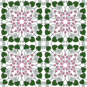 Art nouveau pink cyclamen on white