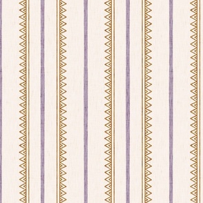 Bella Boho Stripe - Rust Lilac Medium Scale