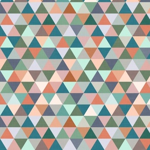 Colorful Triangles Quilt Fabric Medium Scale