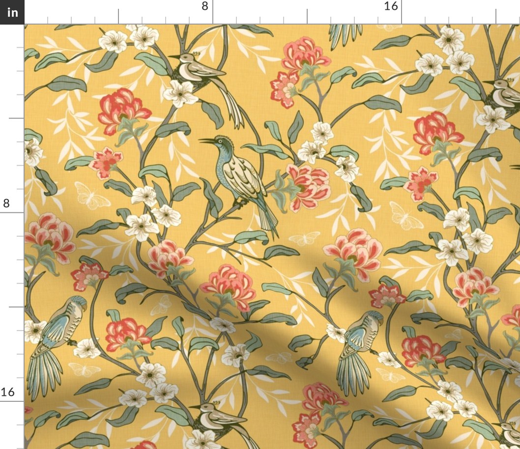1700s Chinoiserie - Medium - Yellow