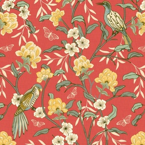 1700s Chinoiserie - Large - Red