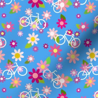 Bikes and Flowers Quilt Blocks 36" repeat