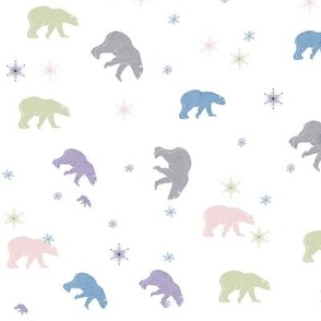 Nursery’s Pastel Polar Bears Wallpaper 