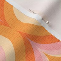 groovy psychedelic swirl retro vintage wallpaper 8 large scale 60s 70s orange pink by Pippa Shaw