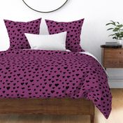 Valentines - Craisy in love pattern - passion vibes - assimetric hearts design - black over berry 300