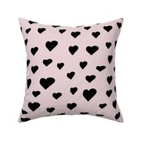 Valentines - Craisy in love pattern - passion vibes - assimetric hearts design - black over cotton candy 300