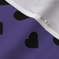 Valentines - Craisy in love pattern - passion vibes - assimetric hearts design - black over grape 300