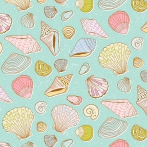 Pastel Seashells in Water