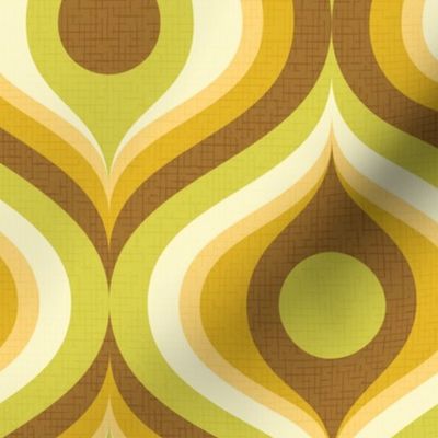groovy psychedelic swirl retro vintage wallpaper 8 large scale 60s 70s avocado chocolate by Pippa Shaw