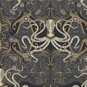 New Victorian Steampunk Octopus_Slate 