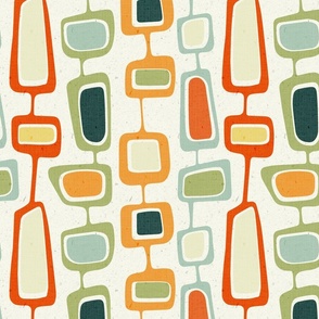 retro shapes - mid century modern geometric - vintage light green - retro fabric and wallpaper