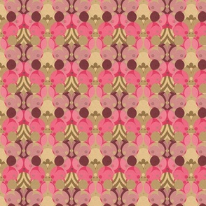 60s Mod Scandinavian Flower Bang in Pink