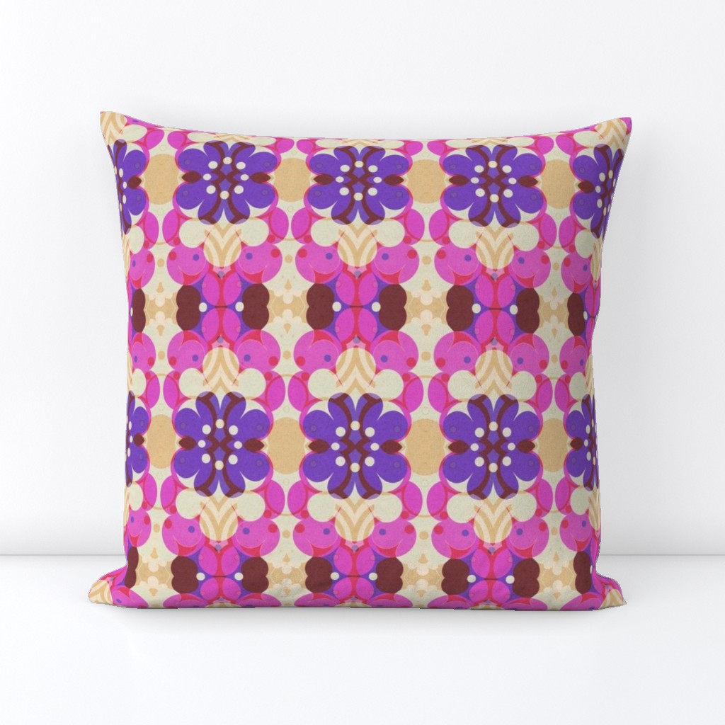 60s Mod Scandinavian Flower Bang in Magenta