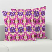 60s Mod Scandinavian Flower Bang in Magenta