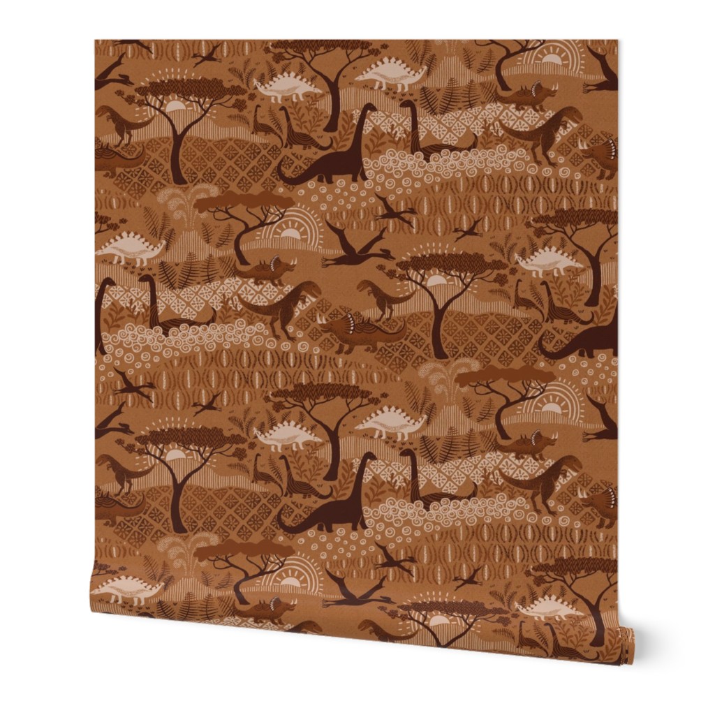 back to dinosaur age - earth tones - medium  scale