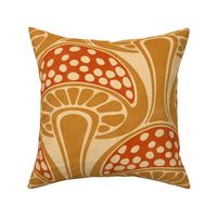 Art Nouveau Mushroom - extra large - gold and rust red 