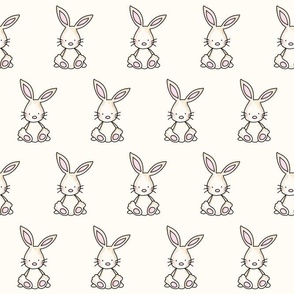 Large Scale Baby Bunnies on Antique White