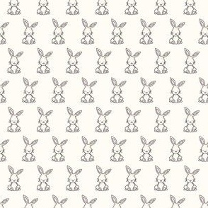 Small Scale Baby Bunnies on Antique White