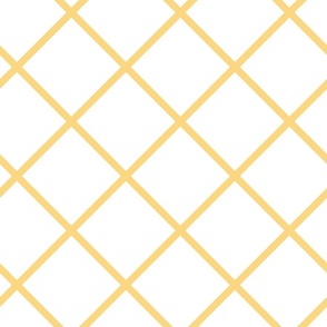 French Country Lattice in White + Yellow