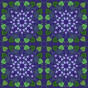 Art nouveau cyclamen lilac on indigo